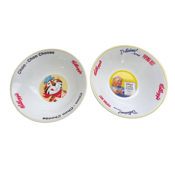 Kellogg's Cereal Bowls Vintage Tony the Tiger & Cornflakes 2006 7" x 2" - Picture 1 of 3